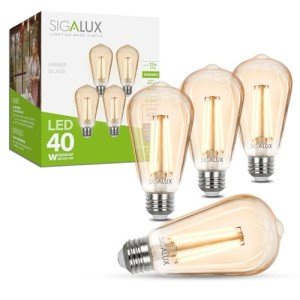 Edison Dimmable LED Filament Light Bulbs 4-Pack