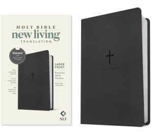 NLT Large Print Thinline Bible - Black LeatherLike