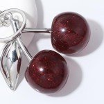 Cherry Keychain with Red Glitter Charm