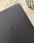 NLT Large Print Thinline Bible - Black LeatherLike