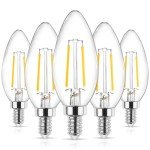 Clear LED Filament Candelabra Bulbs - Pack of 5