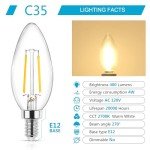 Clear LED Filament Candelabra Bulbs - Pack of 5