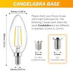 Clear LED Filament Candelabra Bulbs - Pack of 5
