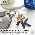Cute Alphabet Initial Keychain - K - Black