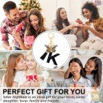 Cute Alphabet Initial Keychain - K - Black
