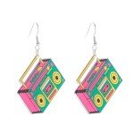 Retro Cassette Tape Dangle Earrings for Women