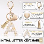 Butterfly Initial Letter Keychain - White A