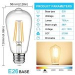 Edison Style LED Bulbs, 6W Warm White Pack