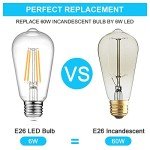 Edison Style LED Bulbs, 6W Warm White Pack