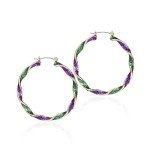 Colorful Mardi Gras Earrings with Feather Design