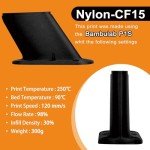 Carbon Fiber Nylon Filament 1.75mm 1kg for 3D Printing