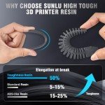 Sunlu High Toughness Flexible 3D Printer Resin