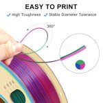 Silk PLA Triple Color Rainbow Filament 1.75mm 1kg