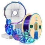 Silk PLA Triple Color Rainbow Filament 1.75mm 1kg