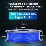 SUNLU 250g Multicolor 1.75mm PLA Filament Bundle