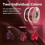 Silk PLA 3D Printer Filament Dual Color Red Black