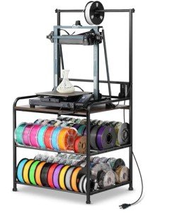Rolling 3D Printer Filament Storage Rack with Wheels