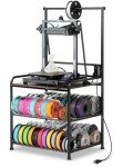 Rolling 3D Printer Filament Storage Rack with Wheels