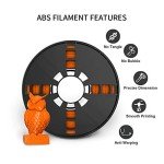 Orange ABS 1.75mm Filament - Low Odor, 1kg