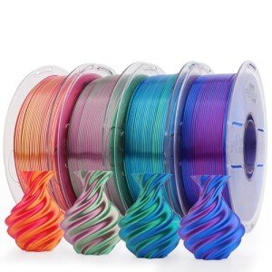 Shiny Dual Color Silk PLA Filament Bundle 1.75mm