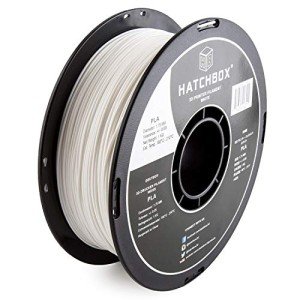 HATCHBOX 1.75mm White PLA Filament, 1 KG Spool