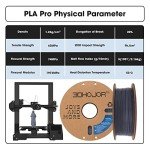 3DHoJor PLA Pro 1.75mm Filament, Grey, 1kg