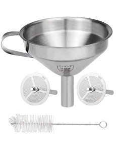 Stainless Steel Resin Funnel with Filter and Brush