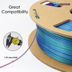 LOVOON 1.75mm Tricolor Silk Rainbow PLA Filament