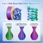 Silk PLA 3D Printer Filament - Triple Color 250g