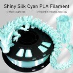 Silk Cyan PLA 3D Printer Filament 1.75mm 1kg