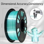 Silk Cyan PLA 3D Printer Filament 1.75mm 1kg