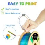LOVOON 1.75MM Silk PLA Multicolor Filament Spool