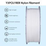 Nylon 3D Printer Filament 1.75mm White 2.2 lbs