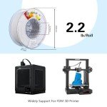 Nylon 3D Printer Filament 1.75mm White 2.2 lbs