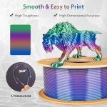 Silk Rainbow PLA Filament 1.75mm for 3D Printing