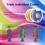 AMOLEN Tri-Color Silk PLA 3D Printer Filament