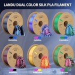 LANDU Dual Color Silk PLA Filament 1.75mm 1KG