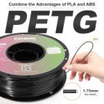 KENREE 1.75mm Metallic Black PETG Filament 1kg