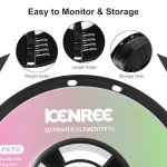 KENREE 1.75mm Metallic Black PETG Filament 1kg