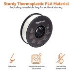 Amazon Basics Silk PLA Filament, 1.75mm, White