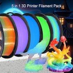 Glow in the Dark PLA Filament Bundle, 5 Spools