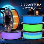 Glow in the Dark PLA Filament Bundle, 5 Spools