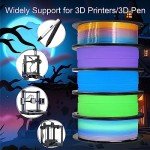 Glow in the Dark PLA Filament Bundle, 5 Spools