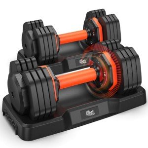 UKEEP Adjustable Dumbbells Set 25LB for Workouts