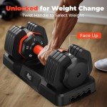 UKEEP Adjustable Dumbbells Set 25LB for Workouts