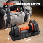 UKEEP Adjustable Dumbbells Set 25LB for Workouts