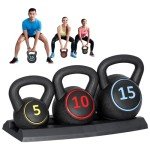 ZENY 3-Piece Kettlebell Set with Storage Rack