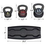 ZENY 3-Piece Kettlebell Set with Storage Rack