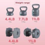 Leikefitness 5-in-1 Adjustable Kettlebell & Dumbbells Set