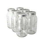64oz Mason Jars with Lids - 6-Pack
